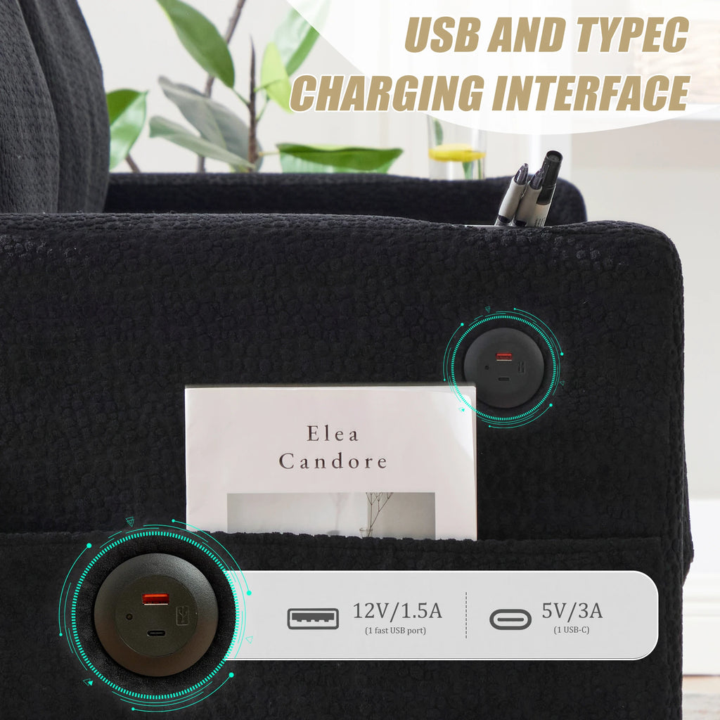 LVHOM Modern Two-Seater Chenille Sofa