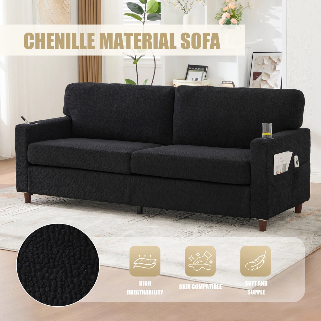 LVHOM Modern Two-Seater Chenille Sofa